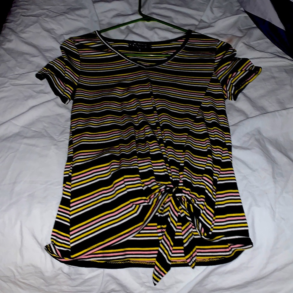 striped short sleeve shirt